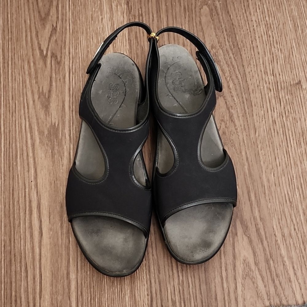 SAS Black Tripad Comfort Sandals Sling Back Open Toe 9.5